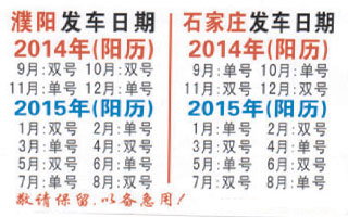 濮阳到石家庄名片正面