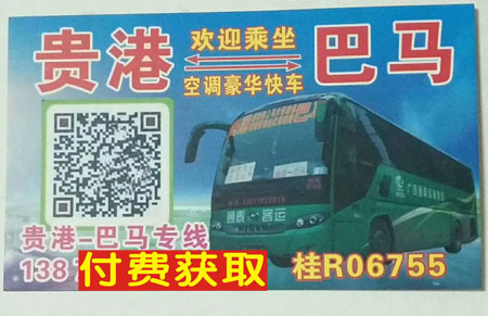 贵港到巴马名片正面