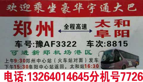 太和到郑州名片正面